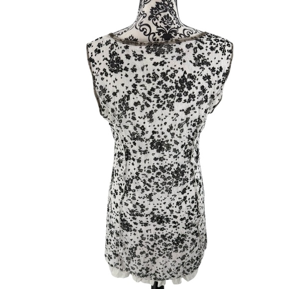 Fleur de Lis Layered Mixed-Print Boho Art Tunic Dress Floral & Polka Dot - Picture 8 of 11